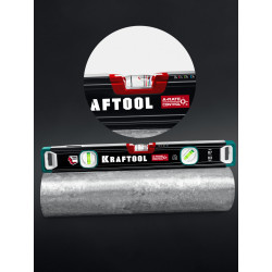 Сверхпрочный магнитный уровень KRAFTOOL A-RATE CONTROL, 400 мм, точность 0.3 мм/м, с зеркальным глазком, 34988-40