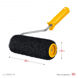03642-18 Валик ручка для шпатлевки, STAYER PUTTY 80 мм, 180 мм, 8 мм PROFESSIONAL