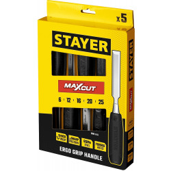 1820-H5_z01 Набор стамесок с пластмассовой рукояткой, 5шт STAYER Max-Cut