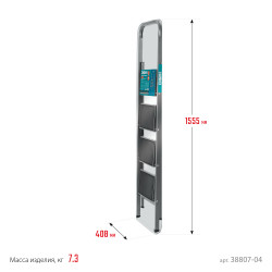 38807-04_z02 Стремянка СИБИН 4 ступени, 95 см, c широкими обрезиненными ступенями, стальная
