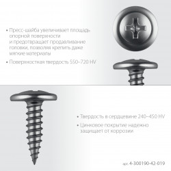 4-300190-42-019_z01 Саморез с пресс-шайбой ЗУБР ПШМ 19 х 4.2 мм, цинк, 14.72 кг