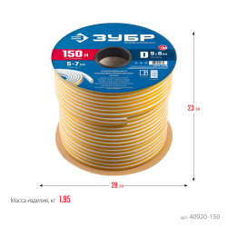 40920-150_z01 Самоклеящийся резиновый уплотнитель ЗУБР 150 м, D-профиль, размер 9 х 8 мм, белый, Профессионал
