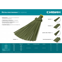 39221_z02 Пластиковая метла СИБИН 420х110мм, круглая, полипропилен, коническое резьбовое соединение