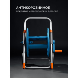 428461 Катушка со шлангом в комплект GRINDA HCK-25, шланг 25м x 1/2″, поливочный набор 4 предмета, усиленные колеса, телескопическая ручка, ProLine