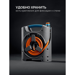 428480 Набор поливочный мини GRINDA COMPACT, шланг 10м x 5/16″ в пластиковом корпусе, поливочный набор 4 предм., соединит. шланг 1/2″х1,5м, ProLine