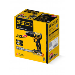 CBS-45 бесщеточная ударная дрель-шуруповерт STEHER 20 В, 45 Н·м, без АКБ (LMS)