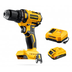 CB-65-21 бесщеточная дрель-шуруповерт STEHER 20 В, 65 Н·м, 1 АКБ LMS (2 А·ч)