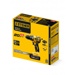 CB-65-21 бесщеточная дрель-шуруповерт STEHER 20 В, 65 Н·м, 1 АКБ LMS (2 А·ч)