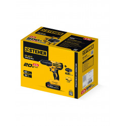 CD-40-21 дрель-шуруповерт STEHER 20 В, 40 Н·м, 1 АКБ LMS (2 А·ч)