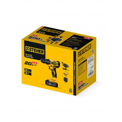 CD-40-22 дрель-шуруповерт STEHER 20 В, 40 Н·м, 2 АКБ LMS (2 А·ч), сумка