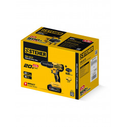 CDS-40-21 ударная дрель-шуруповерт STEHER 20 В, 40 Н·м, 1 АКБ LMS (2 А·ч)