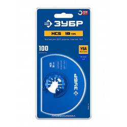 15572-100 Полотно пильное дисковое ЗУБР 18TPI HCS 100 мм, чистый рез: дерево, пластик, ДСП, ГКЛ