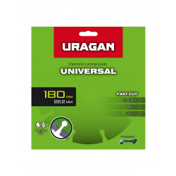 36705-180 Диск алмазный отрезной сегментный URAGAN UNIVERSAL 180 мм