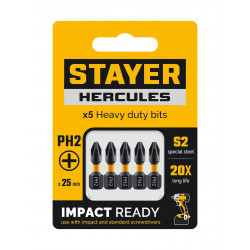 26231-2-25-5 Торсионные биты STAYER HERCULES, PH2, 25 мм, 5 шт