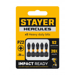 26233-2-25-5 Торсионные биты STAYER HERCULES, PZ1, 25 мм, 5 шт