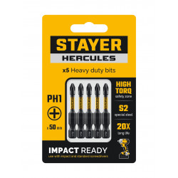 26231-1-50-5 Торсионные биты STAYER HERCULES, PH1, 50 мм, 5 шт