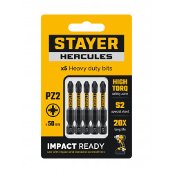 26233-2-50-5 Торсионные биты STAYER HERCULES, PZ2, 50 мм, 5 шт