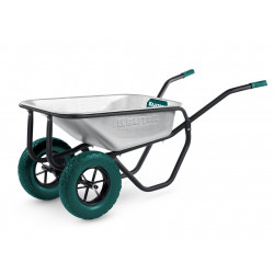 39860 Тачка строительная KRAFTOOL MAXDrive-2 110л, 280 кг, двухколесная, с трубным усилителем, кузов 0,9 мм, полиуретановые колеса