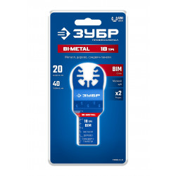 15550-20-40 ЗУБР BIM 20x40 мм, 18TPI полотно пильное, универсальный чистый рез: металл, твердое дерево, пластик