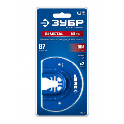 15551-87 ЗУБР BIM d 87 мм, 18TPI полотно пильное, универсальный чистый рез: твердое дерево, цветные металлы, пластик