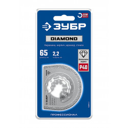 15584-65 ЗУБР DIAMOND 65x2.2 мм полотно дисковое с алмазным зерном Р40: керамика, мрамор, стекло, кирпич