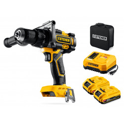 CBS-165-22 Бесщеточная ударная дрель-шуруповерт STEHER 20 В, 165 Н·м, 2 АКБ LMS (2 А·ч), сумка