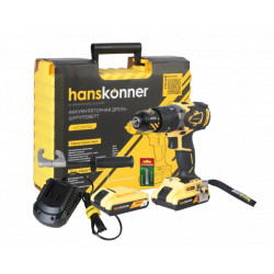 Аккумуляторный шуруповерт Hanskonner HCD1865BLI Unibattery