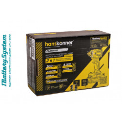 Аккумуляторный ударный винтоверт Hanskonner HCD20280BLW 1BatterySystem