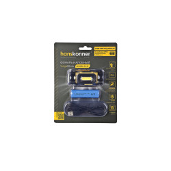 Фонарь налобный аккумуляторный 400лм (турбо 630лм), COB светодиод, 4 режима, Hanskonner HK4052-01-01