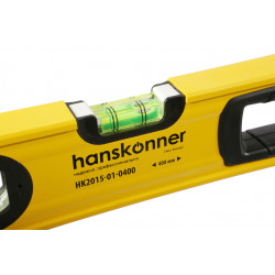 Уровень 400 мм, фрезеров., магнитный, 2 глазка, точность 0.5мм/м, Hanskonner HK2015-01-0400