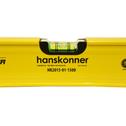 Уровень 1500 мм, фрезеров., магнитный, 3 глазка, точность 0.5мм/м, Hanskonner HK2015-01-1500