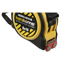 Рулетка 5x19мм, 2 стопа, компактный корпус, мощный магнит, Hanskonner HK2010-03-5-19