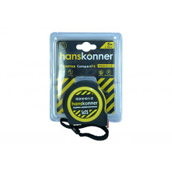 Рулетка 5x25мм, 2 стопа, компактный корпус, мощный магнит, Hanskonner HK2010-03-5-25