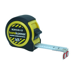 Рулетка 5x25мм, 2 стопа, компактный корпус, мощный магнит, Hanskonner HK2010-03-5-25