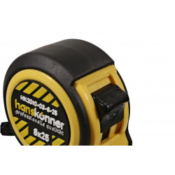 Рулетка 8x25мм, 2 стопа, компактный корпус, мощный магнит, Hanskonner HK2010-03-8-25