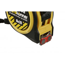 Рулетка 8x25мм, 2 стопа, компактный корпус, мощный магнит, Hanskonner HK2010-03-8-25