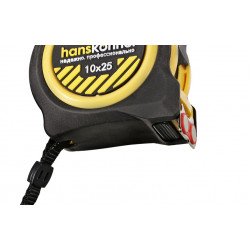 Рулетка 10x25мм, 2 стопа, компактный корпус, мощный магнит, Hanskonner HK2010-03-10-25