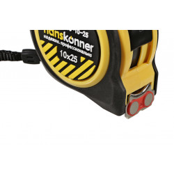 Рулетка 10x25мм, 2 стопа, компактный корпус, мощный магнит, Hanskonner HK2010-03-10-25