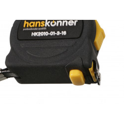 Рулетка 3x16мм, 2 стопа, корпус SoftTouch, супермощный магнит, Hanskonner HK2010-01-3-16
