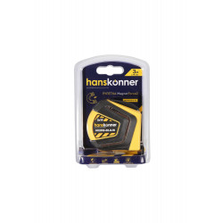Рулетка 3x19мм, автостоп, двухстор., нейлон, супермощный магнит, Hanskonner HK2010-02-3-19