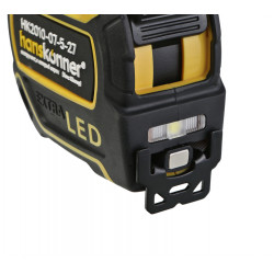 Рулетка 5x27мм, двухстор., нейлон, супермощный магнит, LED фонарь, hanskonner HK2010-07-5-27