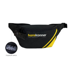 Сумка поясная, 2 отделения, 360x150x70мм, кодовый замок, Hanskonner HKWB0001