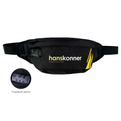 Сумка поясная, 410x170x100мм, кодовый замок, Hanskonner HKWB0002
