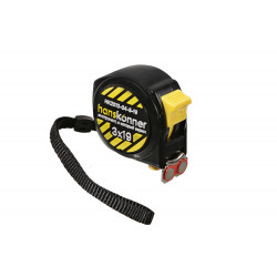 Рулетка 3x19мм, 2 стопа, компактн. корпус, 2 стопа, мощный магнит, Hanskonner HK2010-04-3-19