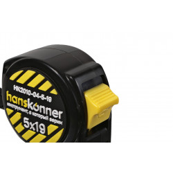 Рулетка 5x19мм, 2 стопа, компактн. корпус, 2 стопа, мощный магнит, Hanskonner HK2010-04-5-19