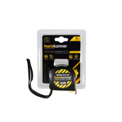 Рулетка 5x25мм, 2 стопа, компактн. корпус, 2 стопа, мощный магнит, Hanskonner HK2010-04-5-25