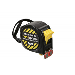 Рулетка 5x25мм, 2 стопа, компактн. корпус, 2 стопа, мощный магнит, Hanskonner HK2010-04-5-25