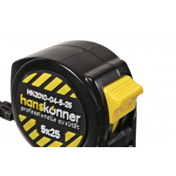 Рулетка 5x25мм, 2 стопа, компактн. корпус, 2 стопа, мощный магнит, Hanskonner HK2010-04-5-25