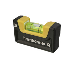 Уровень 65мм, 2 магнита, клипса, фрезерованный, 1 колба, точность 0.5мм/м, hanskonner HK2015-06-065