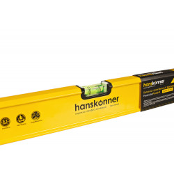 Уровень алюм., 600мм, 2 колбы, фрезерованный, точность 0.5 мм/м, hanskonner HK2015-03-0600